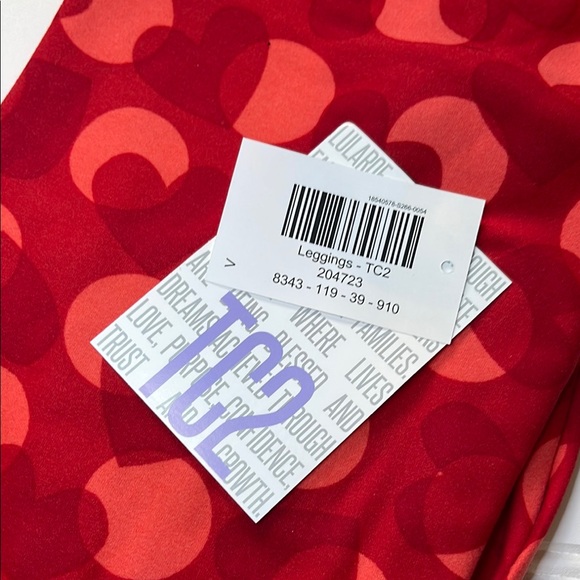 NEW LuLaRoe Red Hearts and Polkadots, valentine’s Day Leggings - Picture 3 of 4